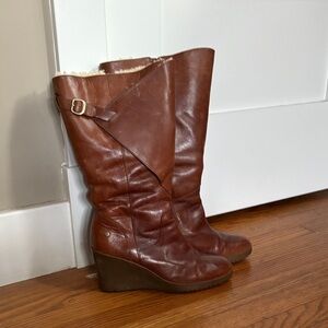 UGG Women's Corinth leather wedge boots